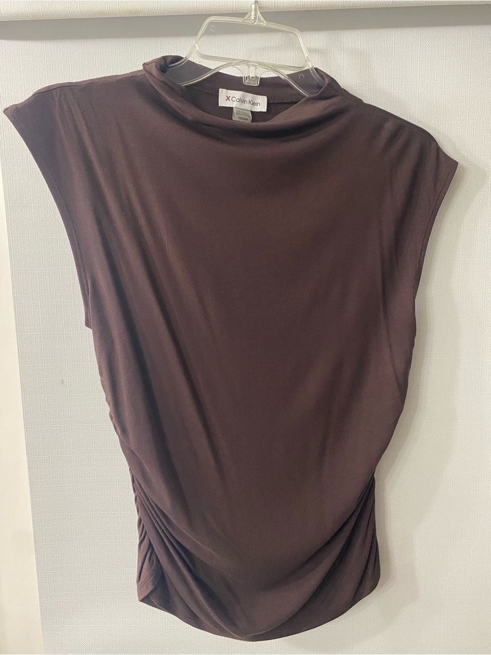 Calvin Klein Brown Draped Sleeveless Tank Top